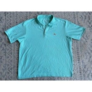 Tommy Bahama Polo Shirt Mens XXL 2XL Blue Teal Supima Casual Top